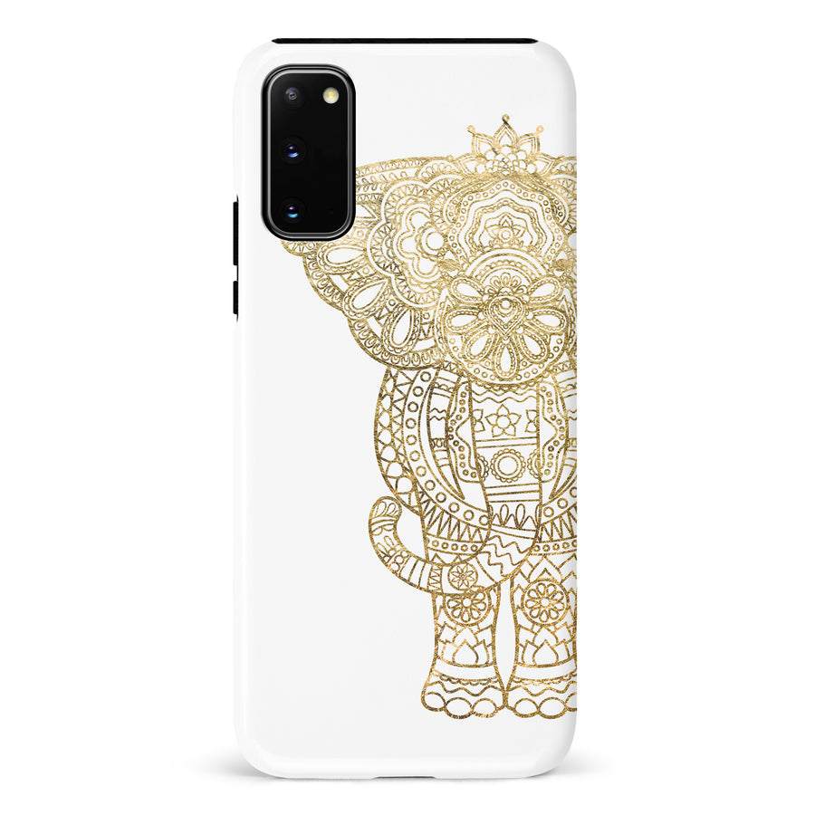 Samsung Galaxy S20 Indian Elephant Phone Case in White