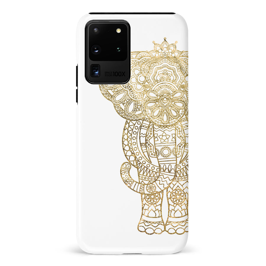 Samsung Galaxy S20 Ultra Indian Elephant Phone Case in White