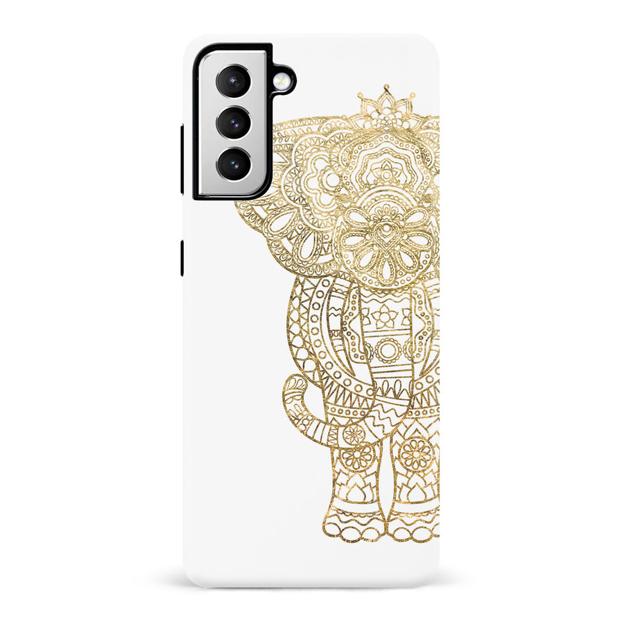 Samsung Galaxy S21 Indian Elephant Phone Case in White