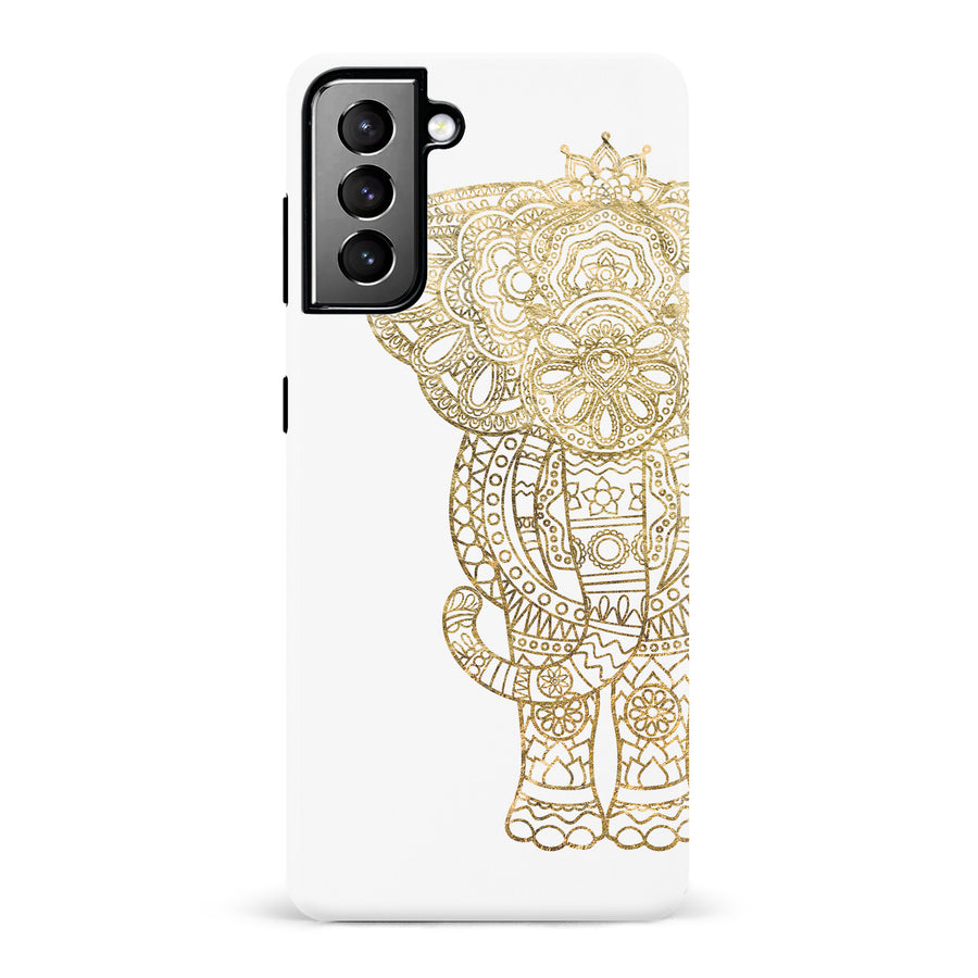 Samsung Galaxy S21 Plus Indian Elephant Phone Case in White