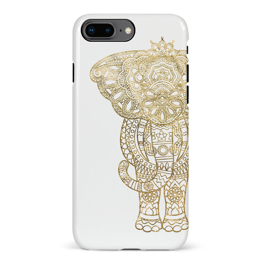iPhone 8 Plus Indian Elephant Phone Case in White