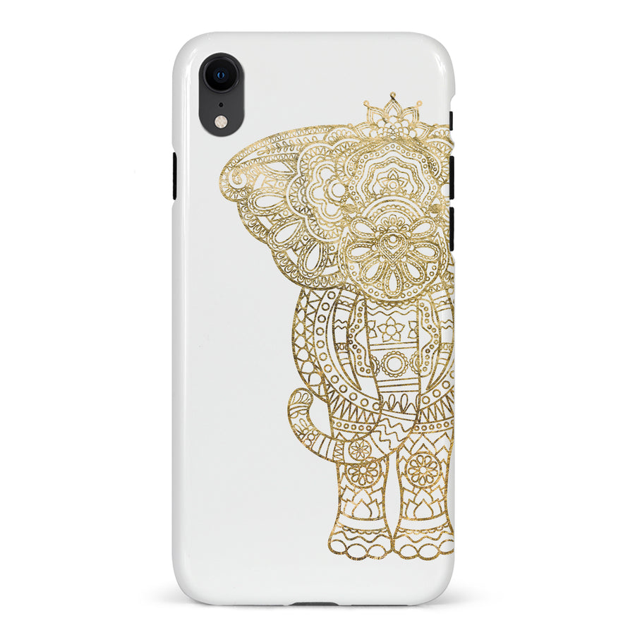 iPhone XR Indian Elephant Phone Case in White