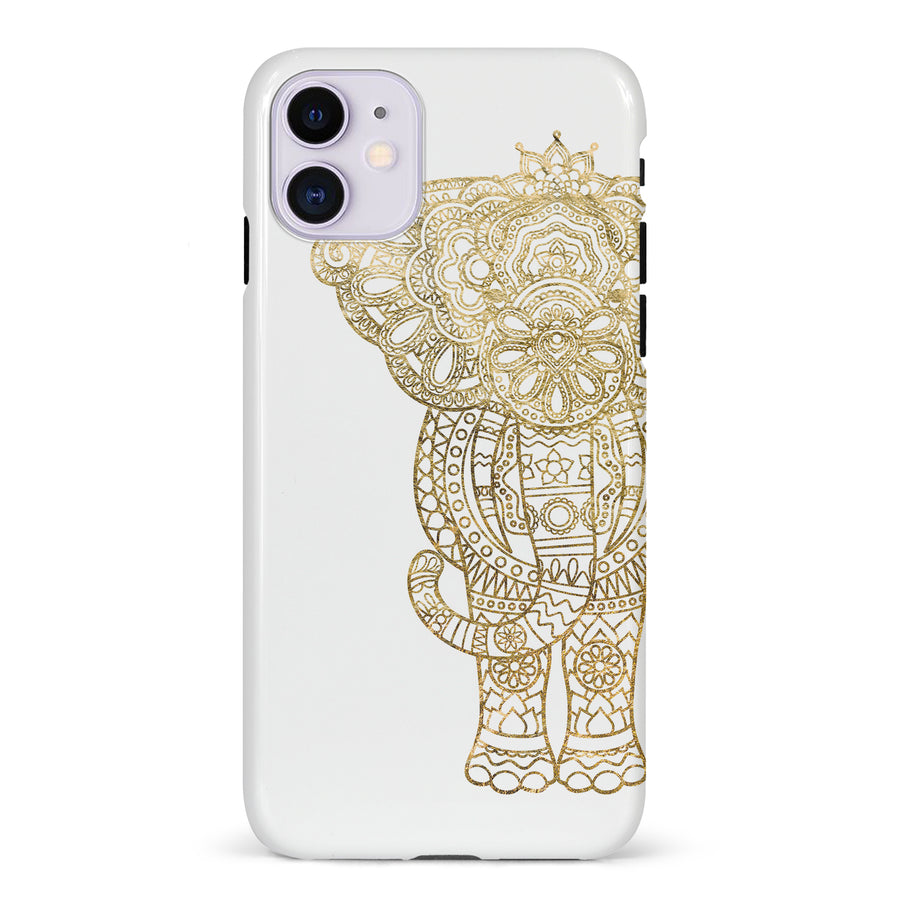 iPhone 11 Indian Elephant Phone Case in White