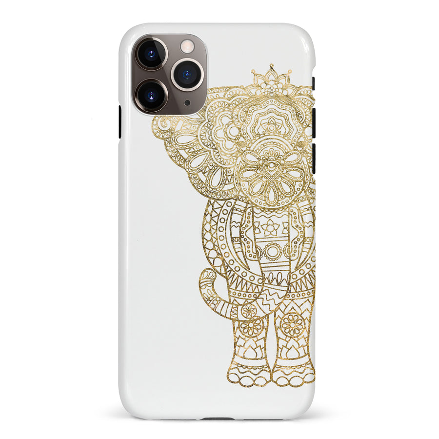 iPhone 11 Pro Max Indian Elephant Phone Case in White
