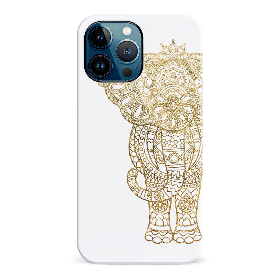 iPhone 12 Pro Max Indian Elephant Phone Case in White