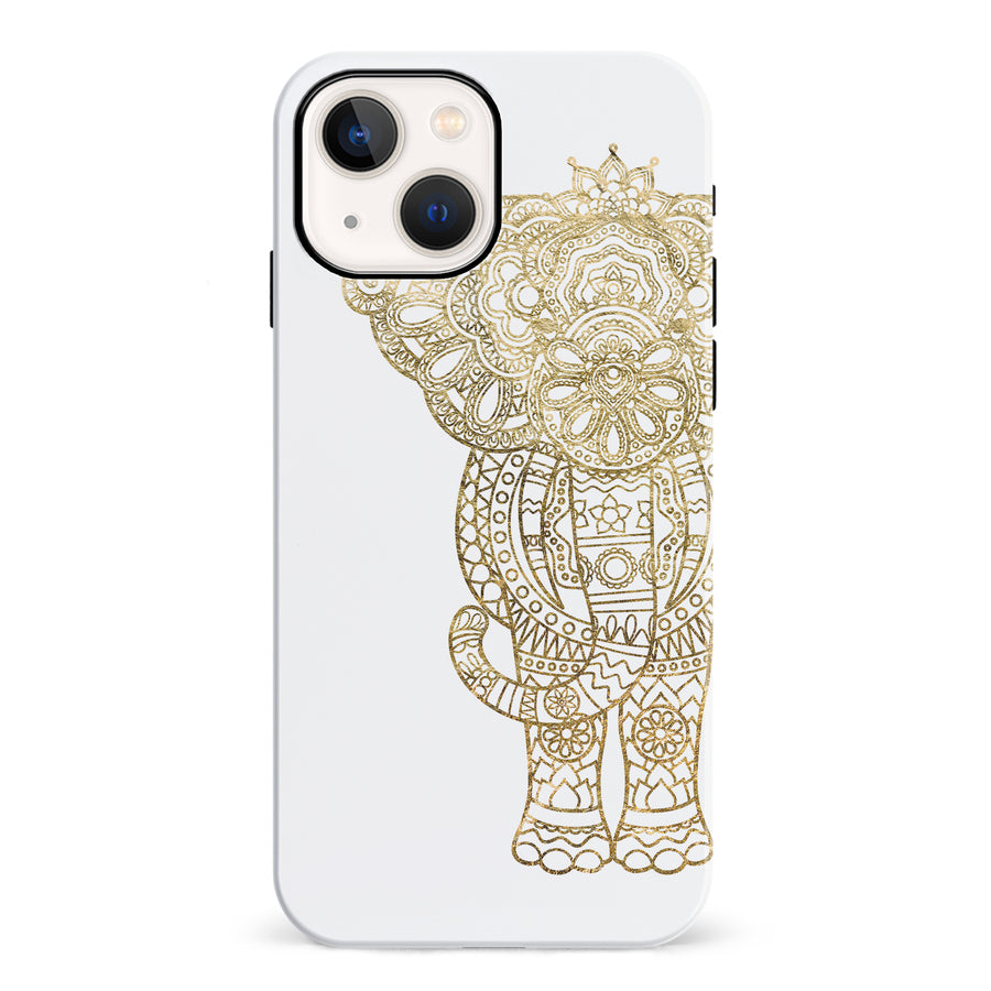 iPhone 13 Indian Elephant Phone Case in White