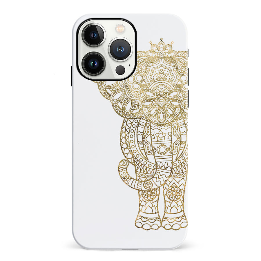 iPhone 13 Pro Indian Elephant Phone Case in White
