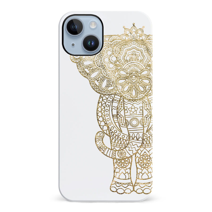 iPhone 14 Plus Indian Elephant Phone Case in White