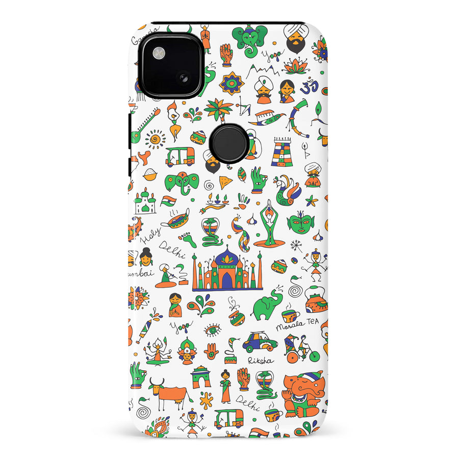 Google Pixel 4A Taste of India Phone Case in White