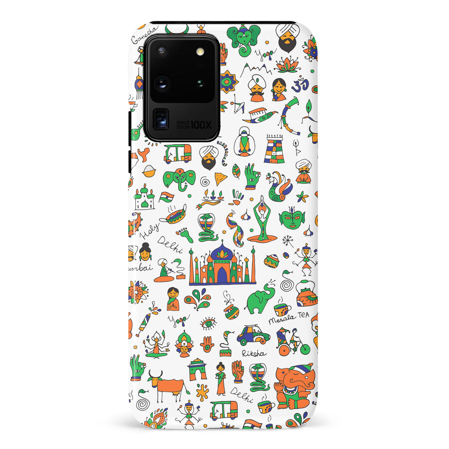 Samsung Galaxy S20 Ultra Taste of India Phone Case in White