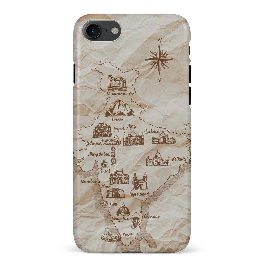 iPhone 7/8/SE Map of India Phone Case