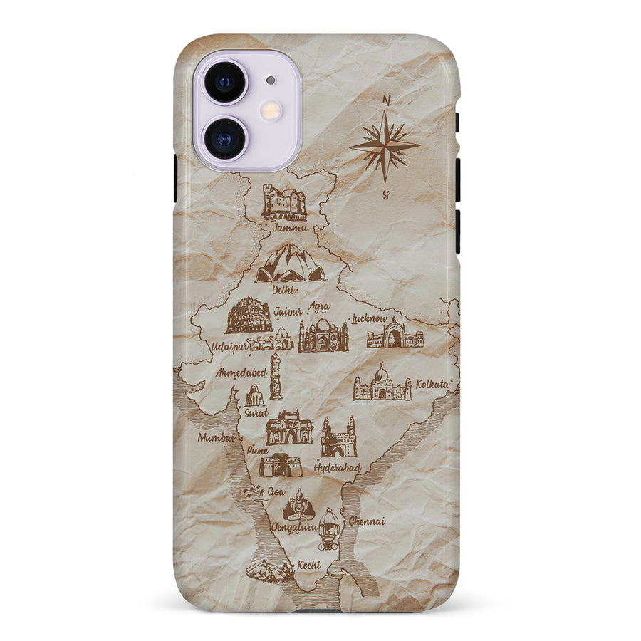 iPhone 11 Map of India Phone Case