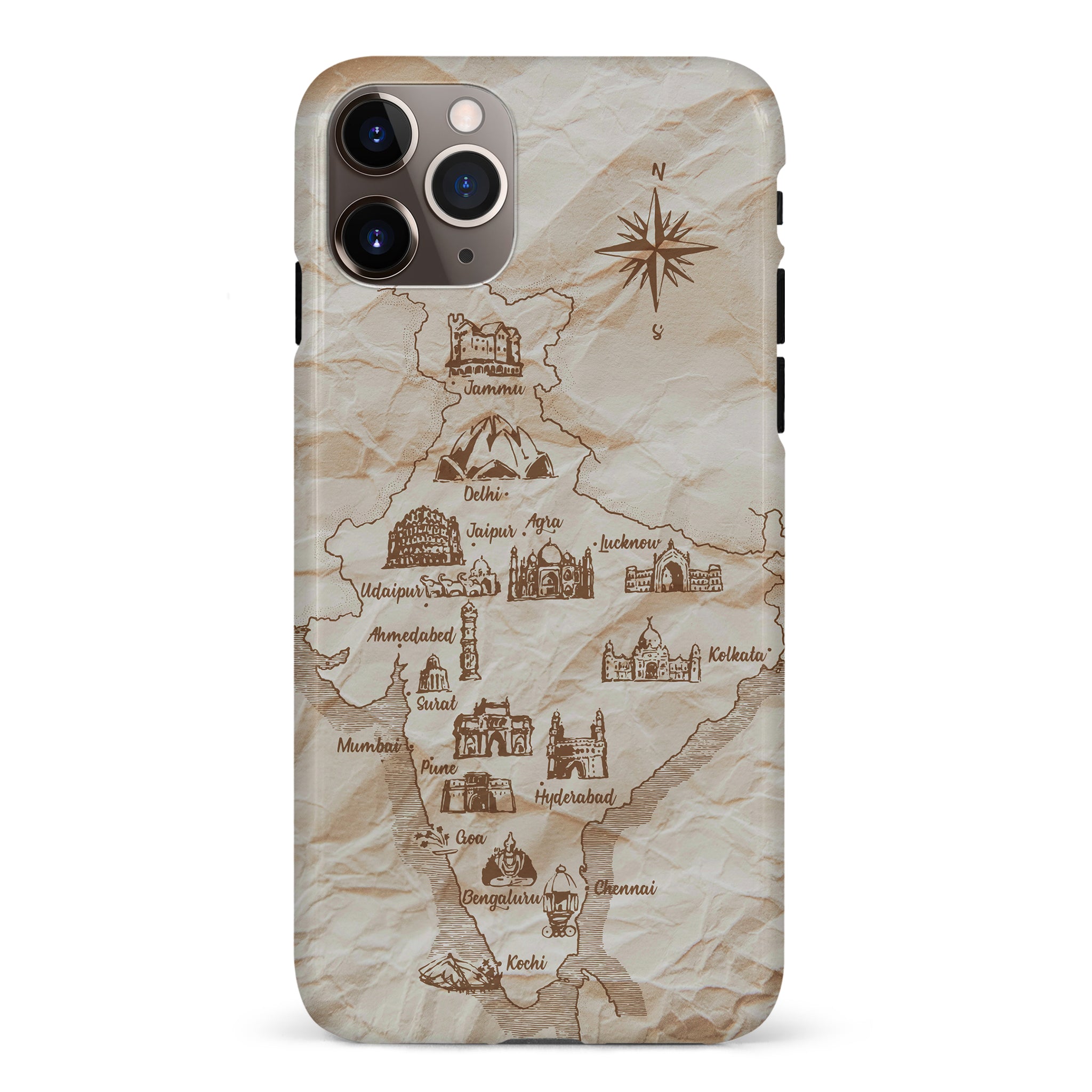 Map of India Phone Case CaseMogul Map of India Phone Case CaseMogul