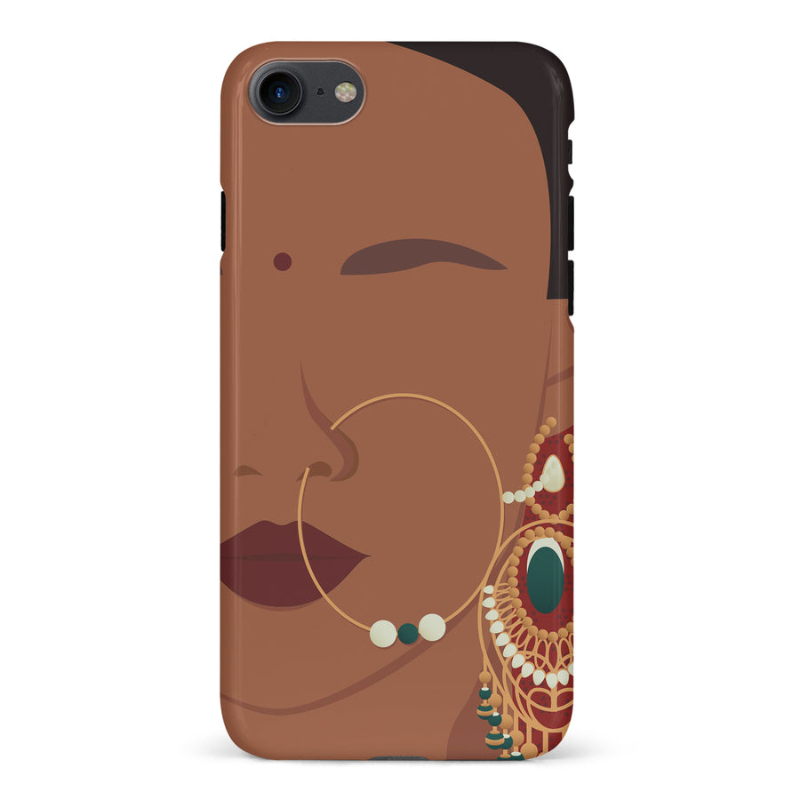 iPhone 7/8/SE Punjabi Kudi Indian Phone Case in Brown