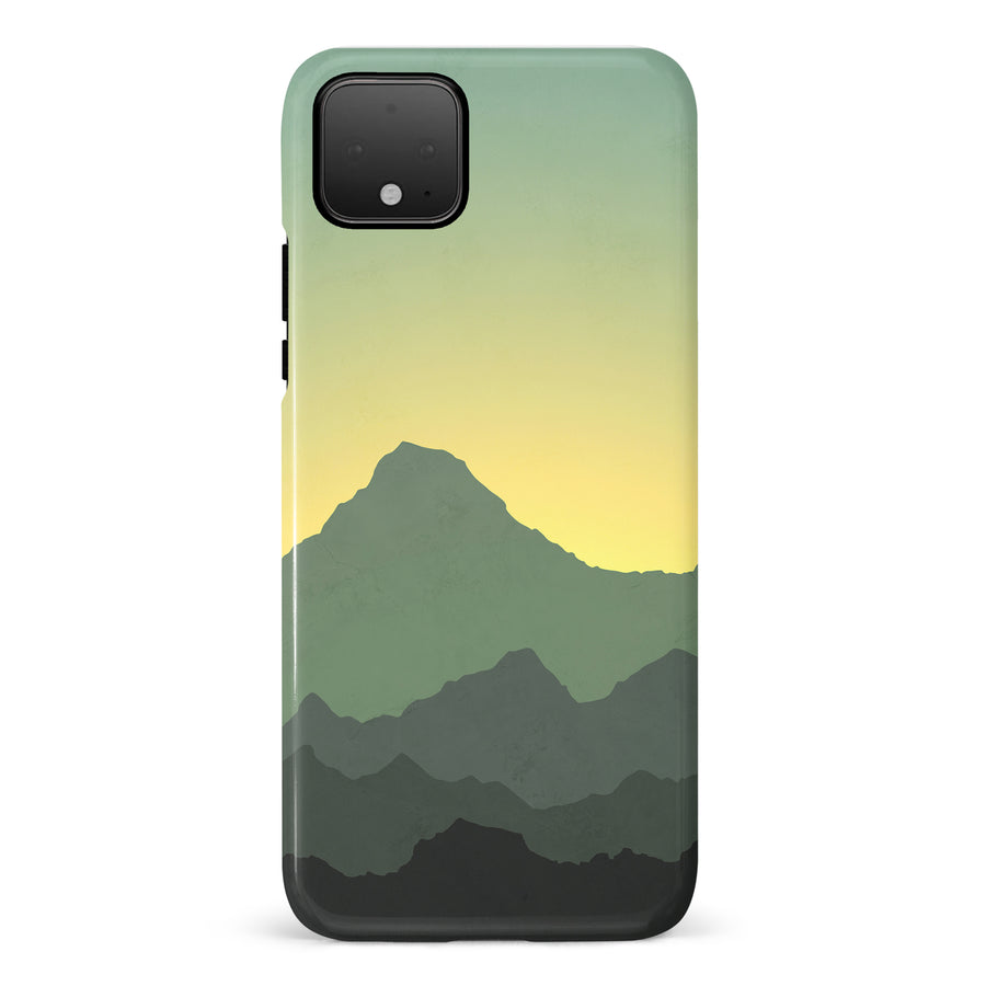 Google Pixel 4 Mountains Silhouettes Phone Case in Green