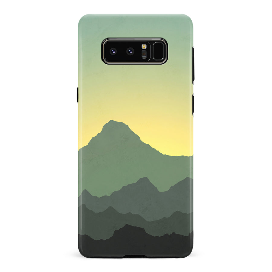 Samsung Galaxy Note 8 Mountains Silhouettes Phone Case in Green