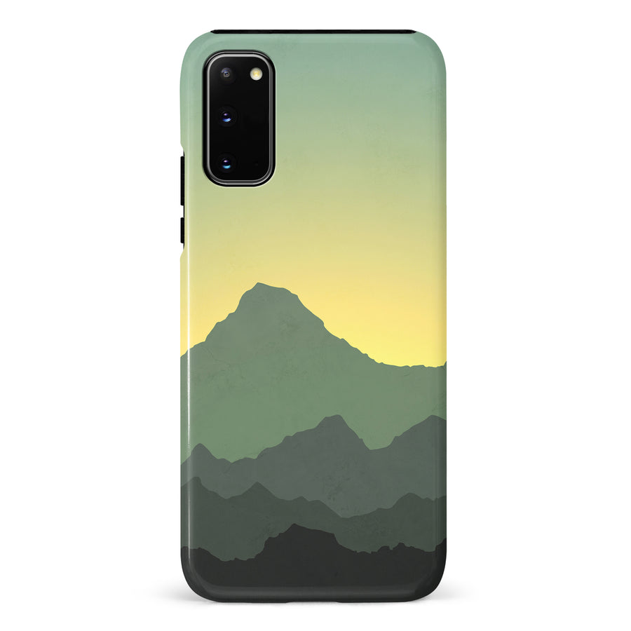 Samsung Galaxy S20 Mountains Silhouettes Phone Case in Green
