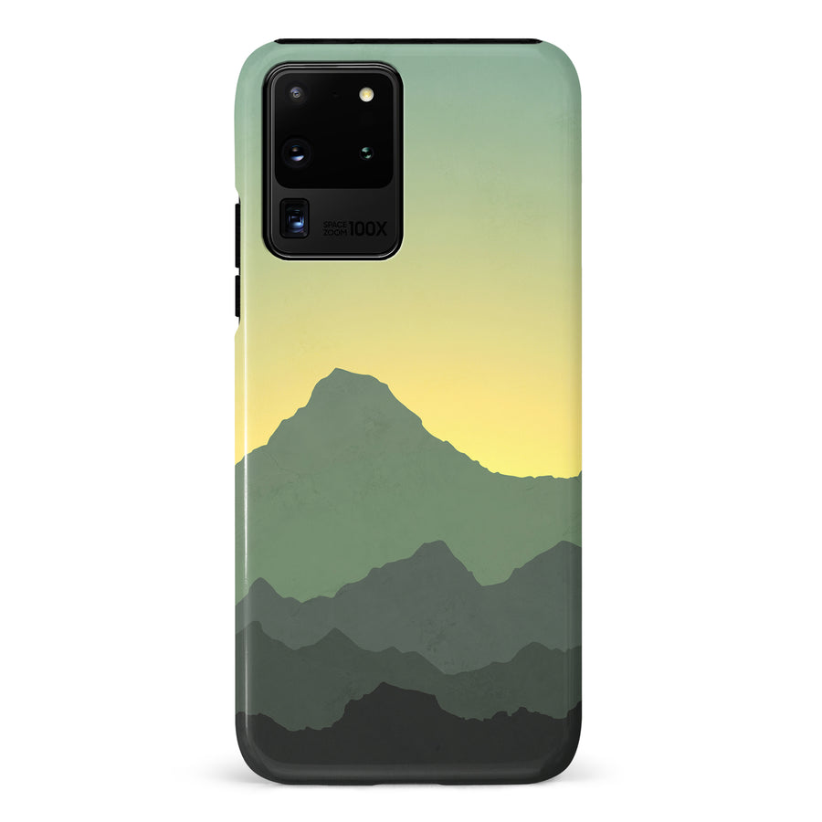Samsung Galaxy S20 Ultra Mountains Silhouettes Phone Case in Green
