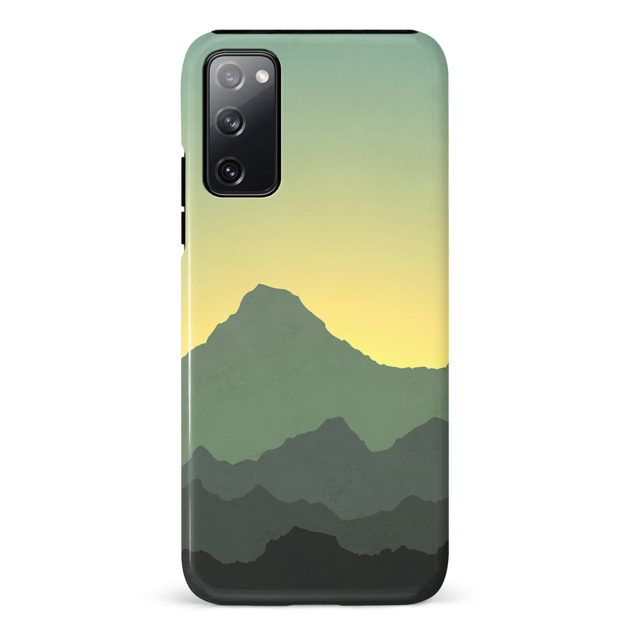 Samsung Galaxy S20 FE Mountains Silhouettes Phone Case in Green