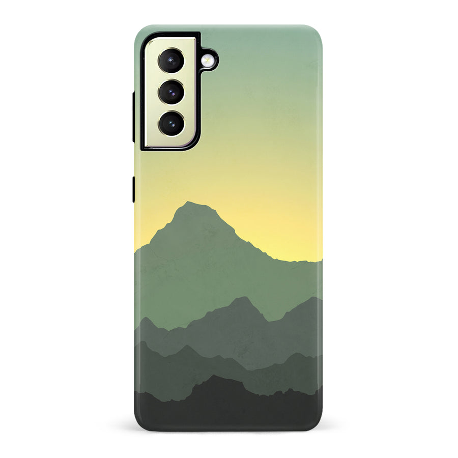 Samsung Galaxy S22 Plus Mountains Silhouettes Phone Case in Green