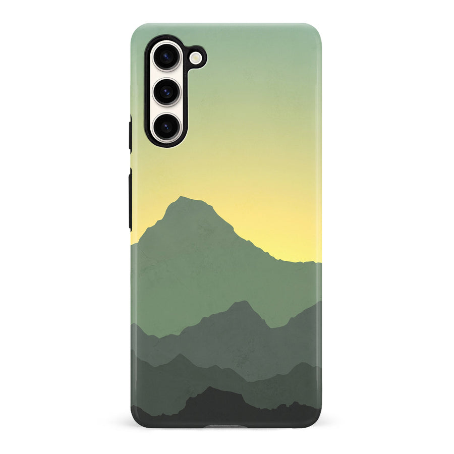 Samsung Galaxy S23 Mountains Silhouettes Phone Case in Green