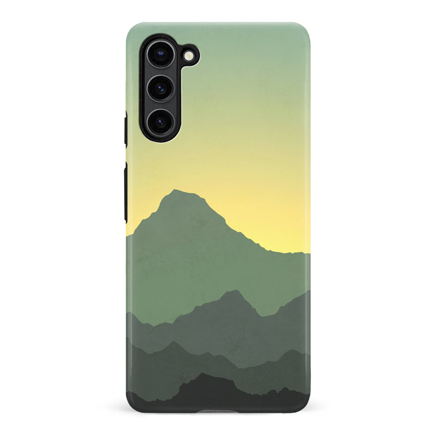 Samsung Galaxy S23 Plus Mountains Silhouettes Phone Case in Green