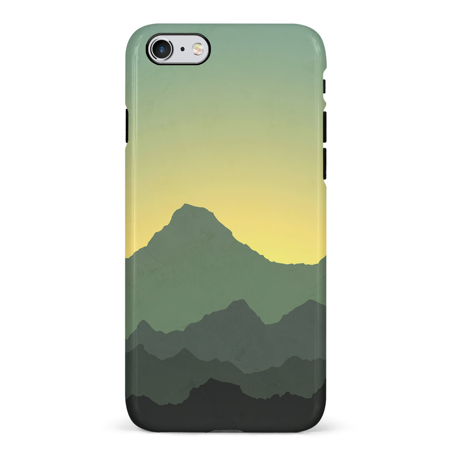 iPhone 6 Mountains Silhouettes Phone Case in Green