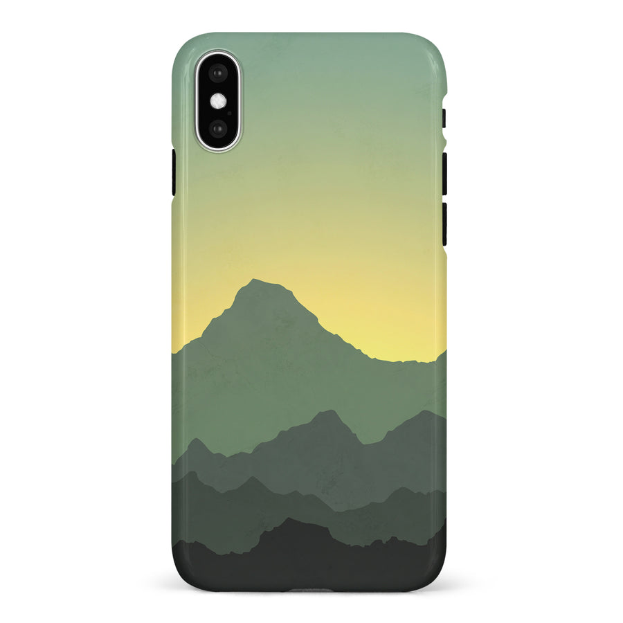 iPhone X/XS Mountains Silhouettes Phone Case in Green
