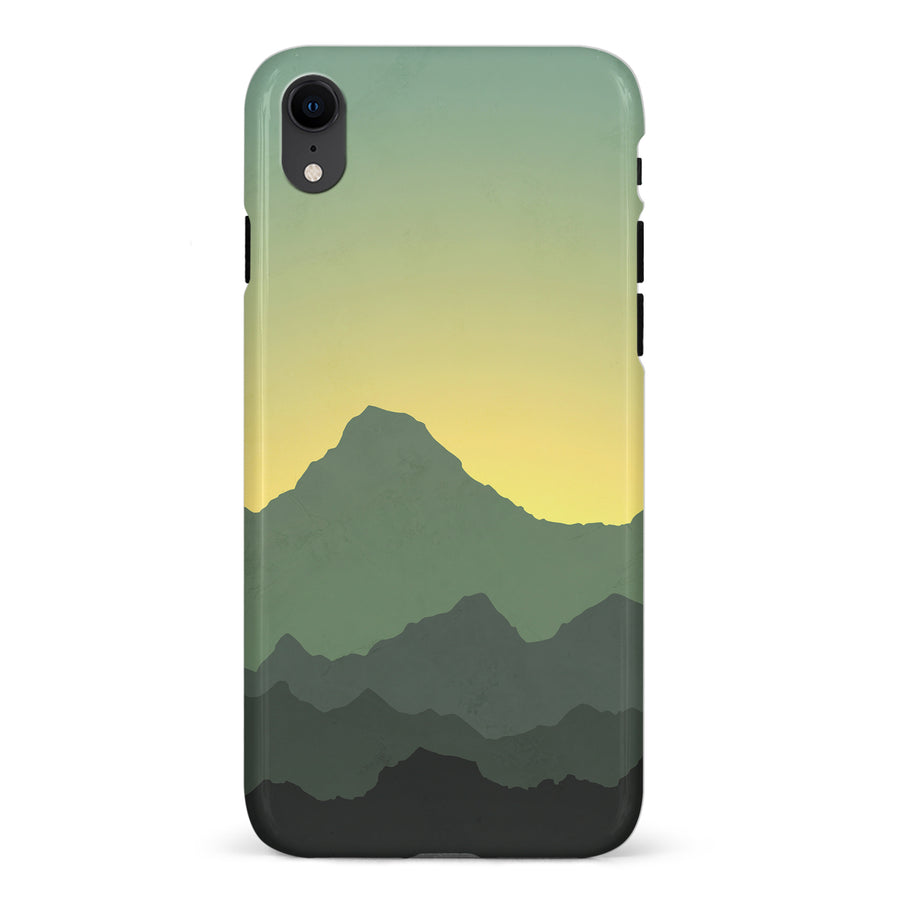 iPhone XR Mountains Silhouettes Phone Case in Green