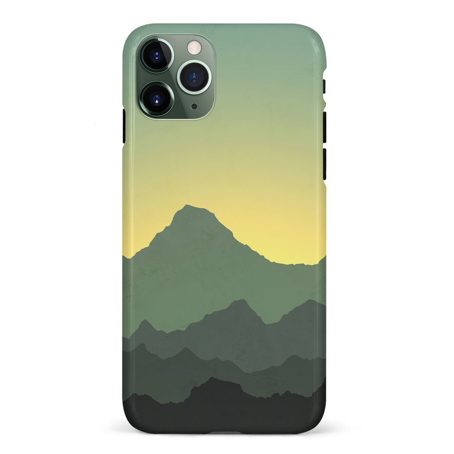 iPhone 11 Pro Mountains Silhouettes Phone Case in Green