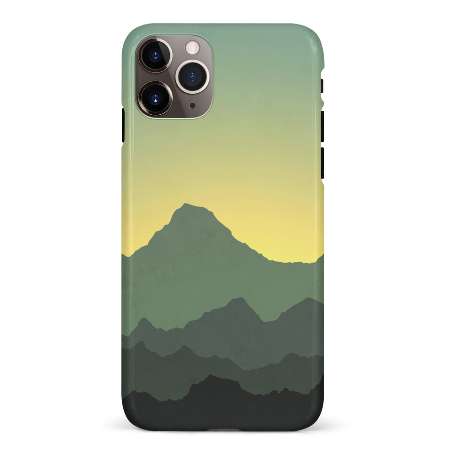 iPhone 11 Pro Max Mountains Silhouettes Phone Case in Green