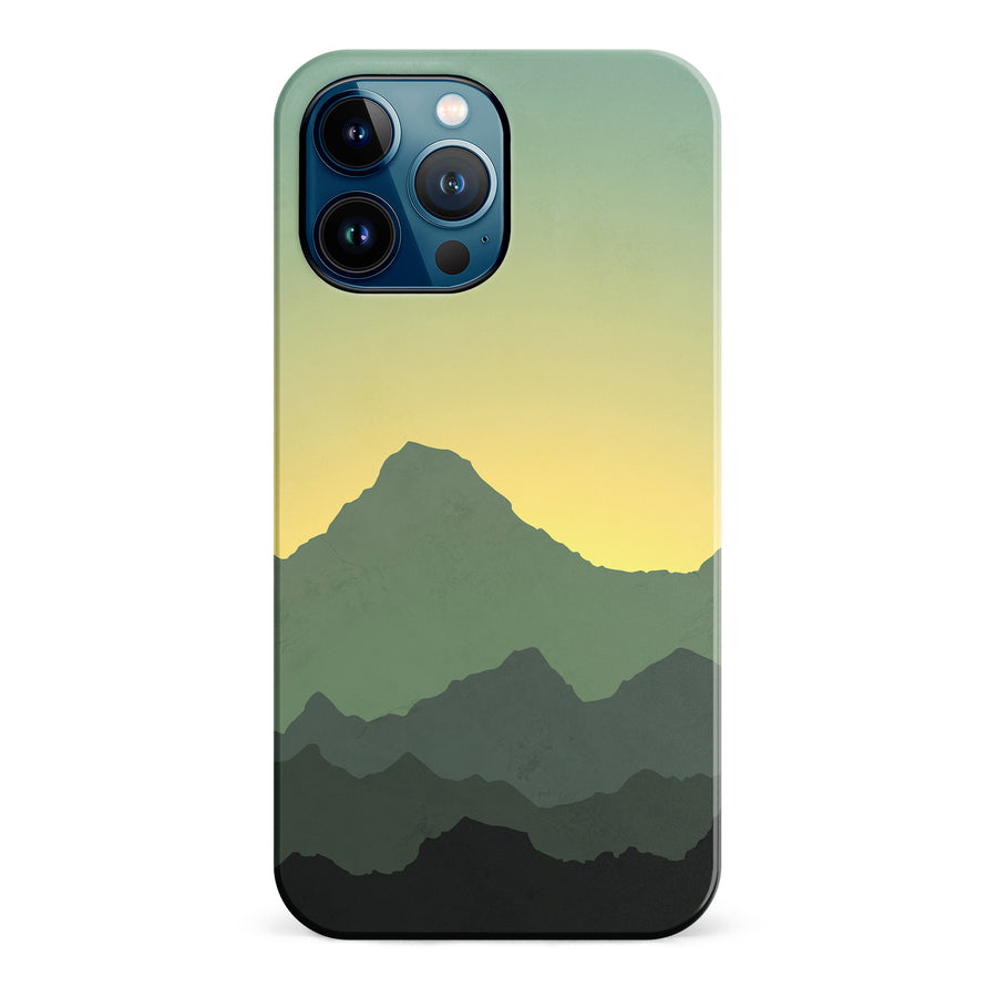 iPhone 12 Pro Max Mountains Silhouettes Phone Case in Green