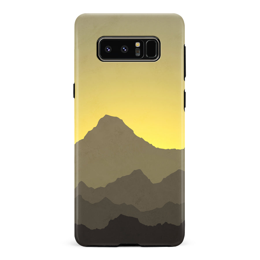 Samsung Galaxy Note 8 Mountains Silhouettes Phone Case in Yellow