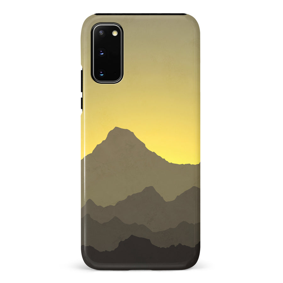 Samsung Galaxy S20 Mountains Silhouettes Phone Case in Yellow