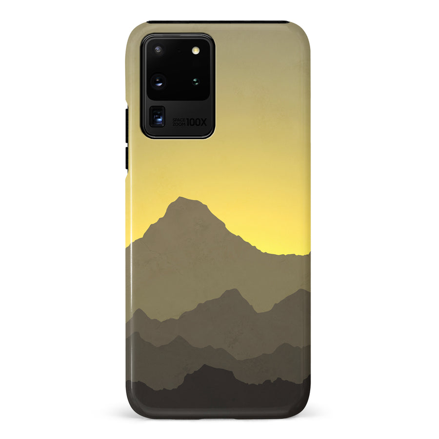 Samsung Galaxy S20 Ultra Mountains Silhouettes Phone Case in Yellow