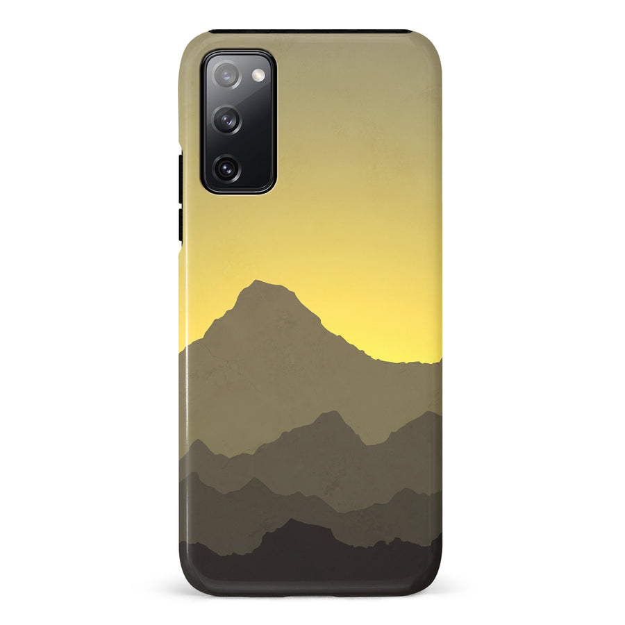 Samsung Galaxy S20 FE Mountains Silhouettes Phone Case in Yellow