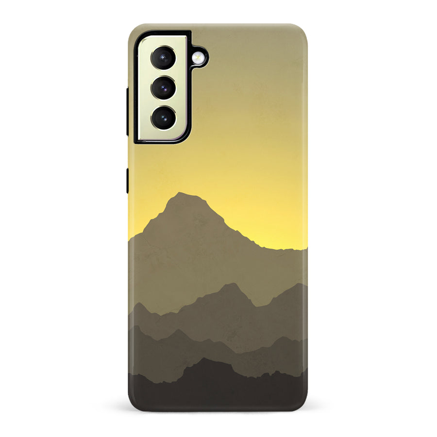 Samsung Galaxy S22 Plus Mountains Silhouettes Phone Case in Yellow