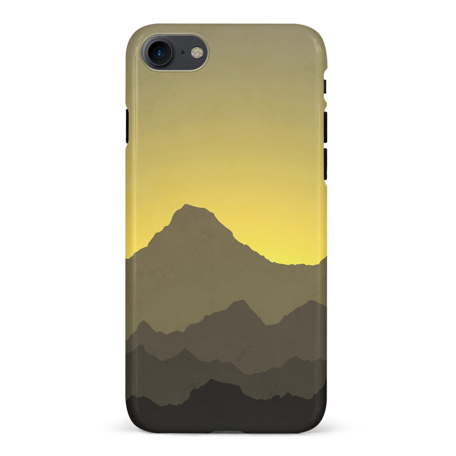 iPhone 7/8/SE Mountains Silhouettes Phone Case in Yellow