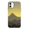 iPhone 12 Mini Mountains Silhouettes Phone Case in Yellow