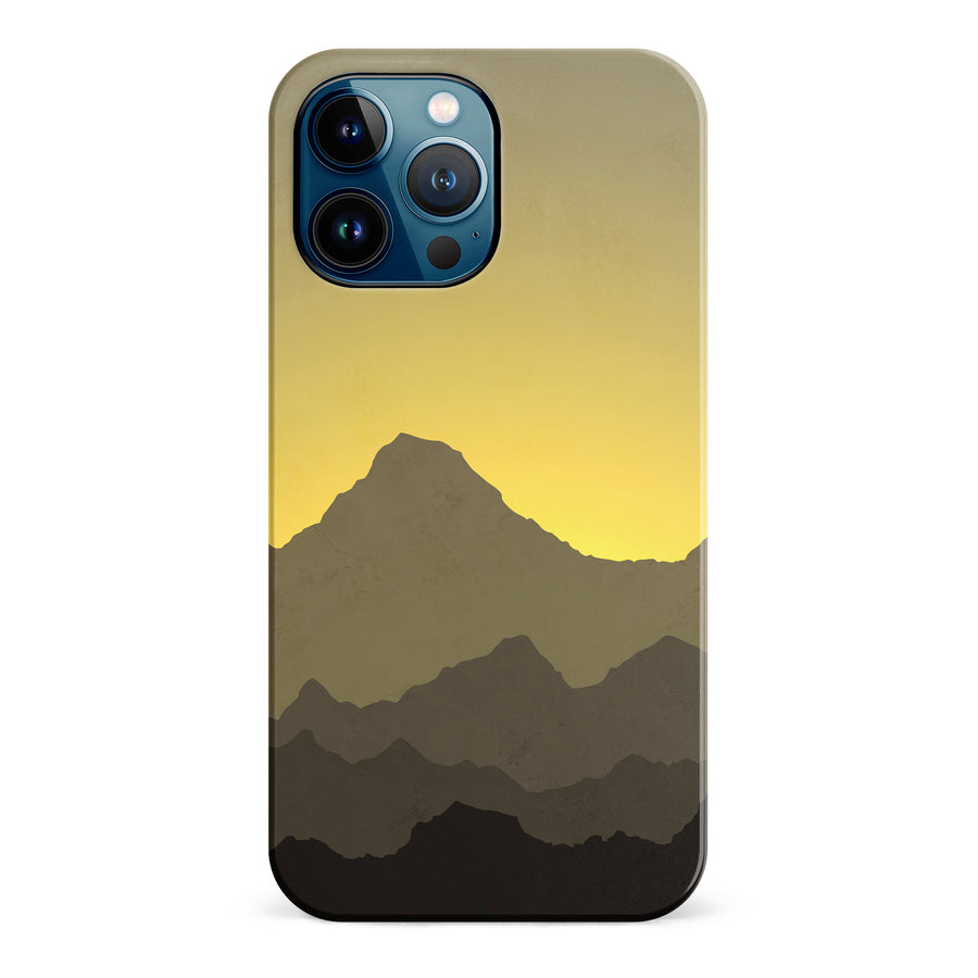 iPhone 12 Pro Max Mountains Silhouettes Phone Case in Yellow