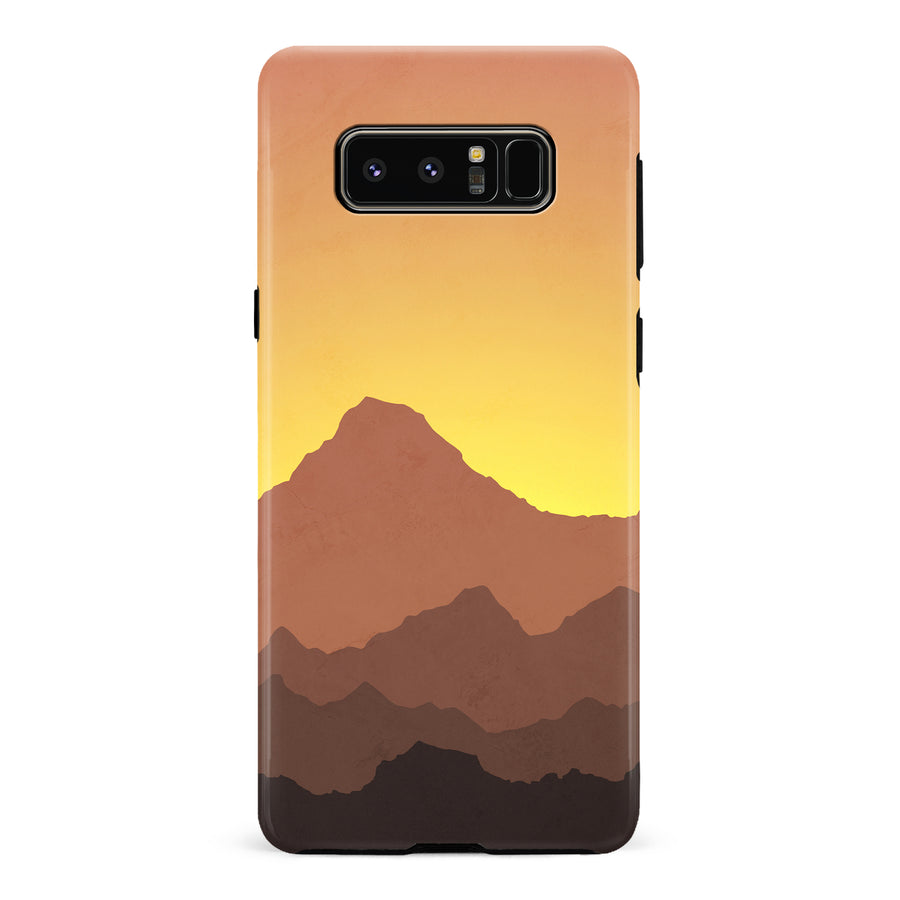 Samsung Galaxy Note 8 Mountains Silhouettes Phone Case in Gold