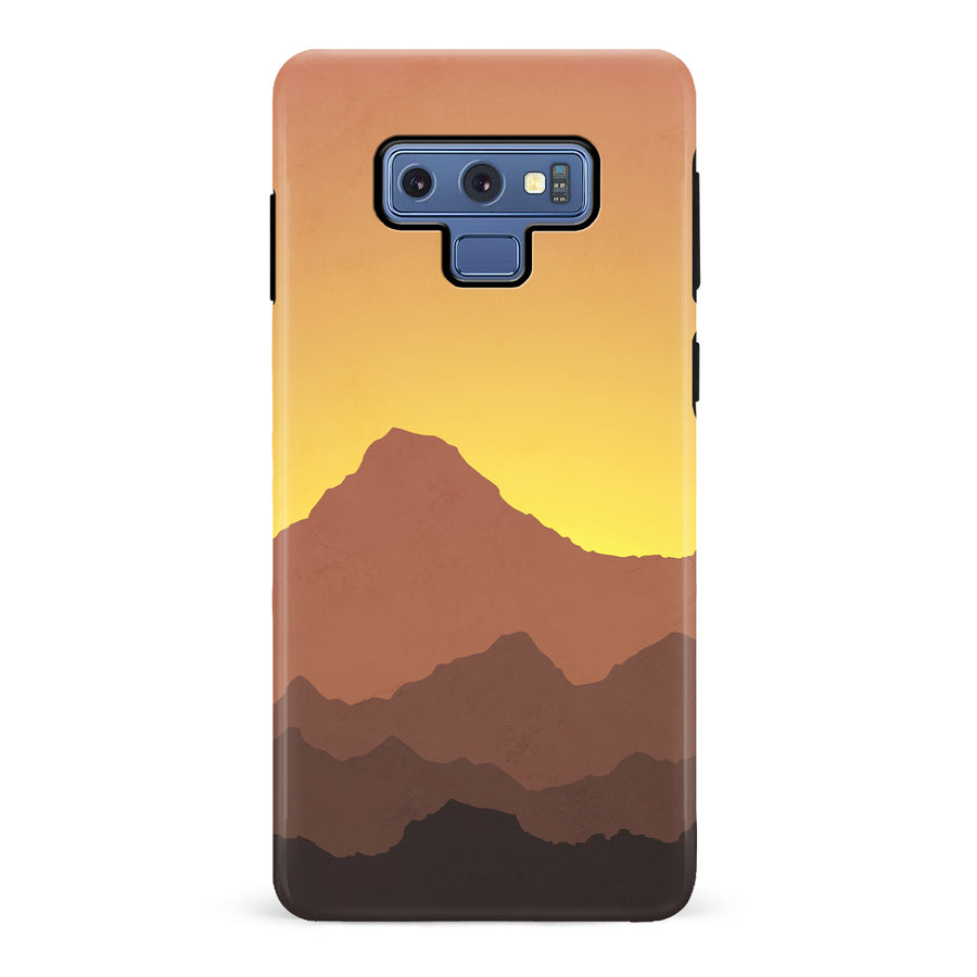 Samsung Galaxy Note 9 Mountains Silhouettes Phone Case in Gold