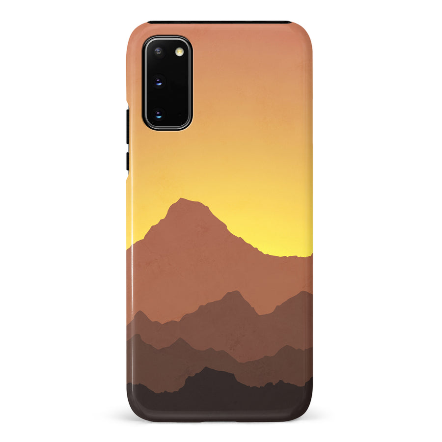 Samsung Galaxy S20 Mountains Silhouettes Phone Case in Gold