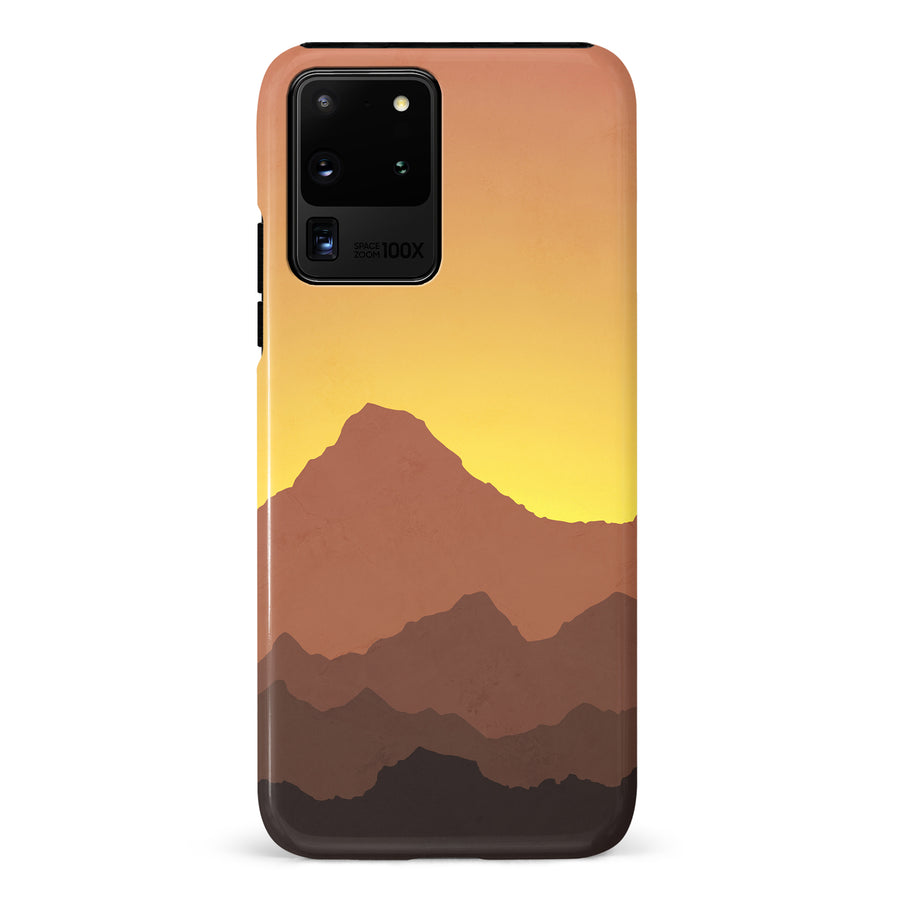 Samsung Galaxy S20 Ultra Mountains Silhouettes Phone Case in Gold