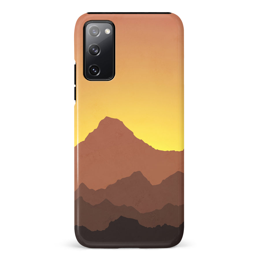 Samsung Galaxy S20 FE Mountains Silhouettes Phone Case in Gold