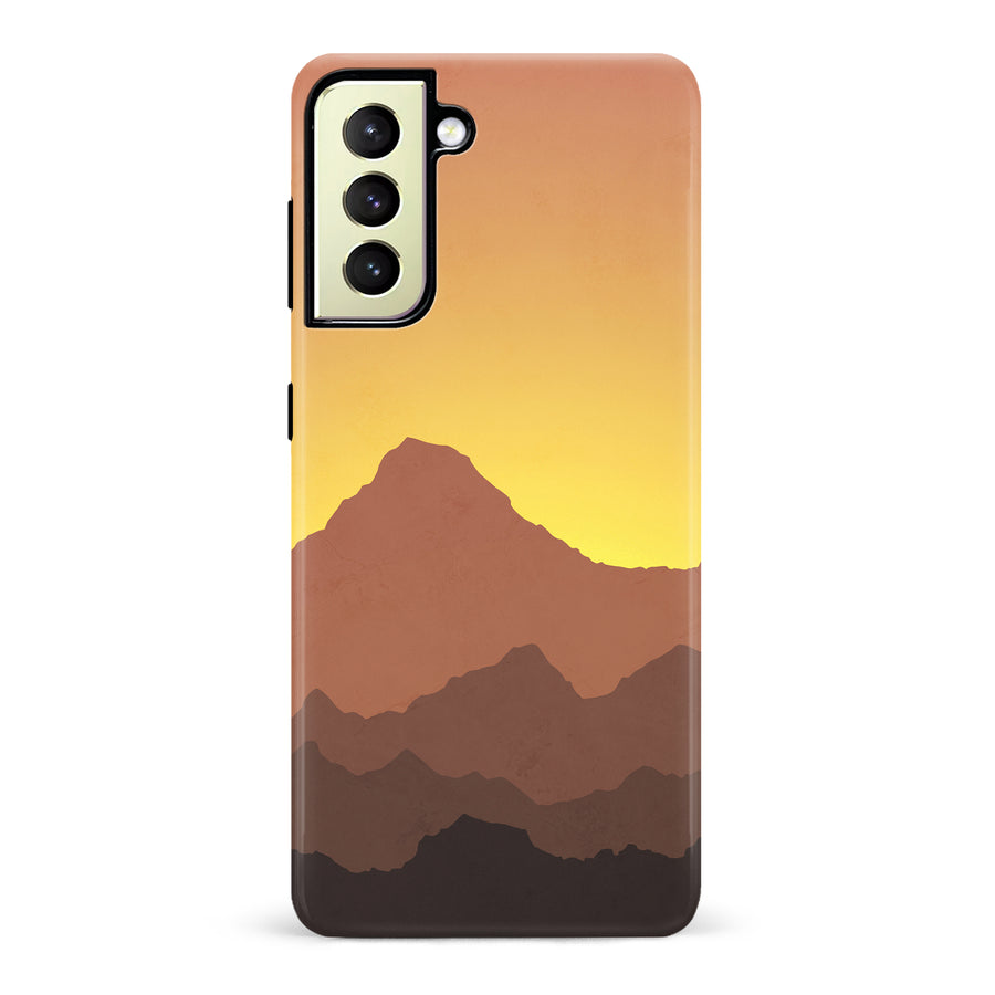 Samsung Galaxy S22 Plus Mountains Silhouettes Phone Case in Gold