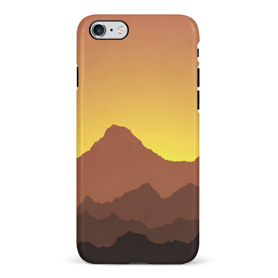 iPhone 6 Mountains Silhouettes Phone Case in Gold
