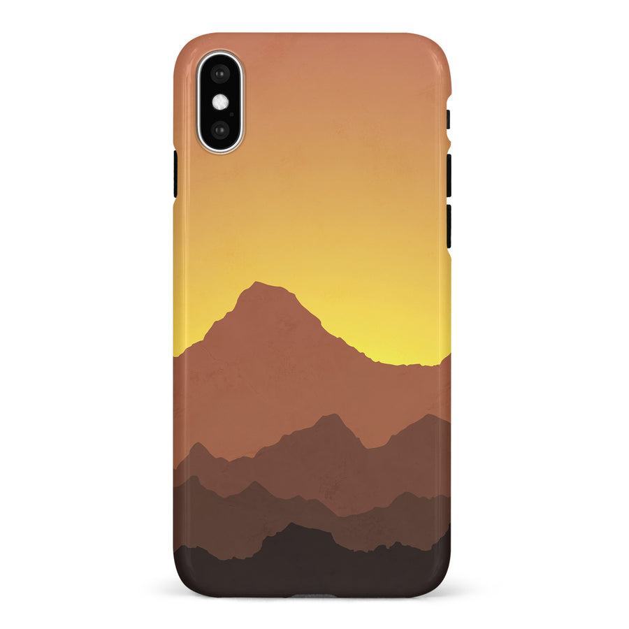 iPhone X/XS Mountains Silhouettes Phone Case in Gold