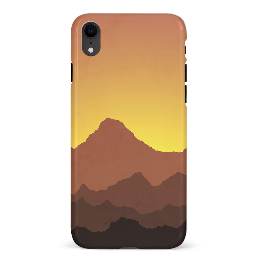 iPhone XR Mountains Silhouettes Phone Case in Gold