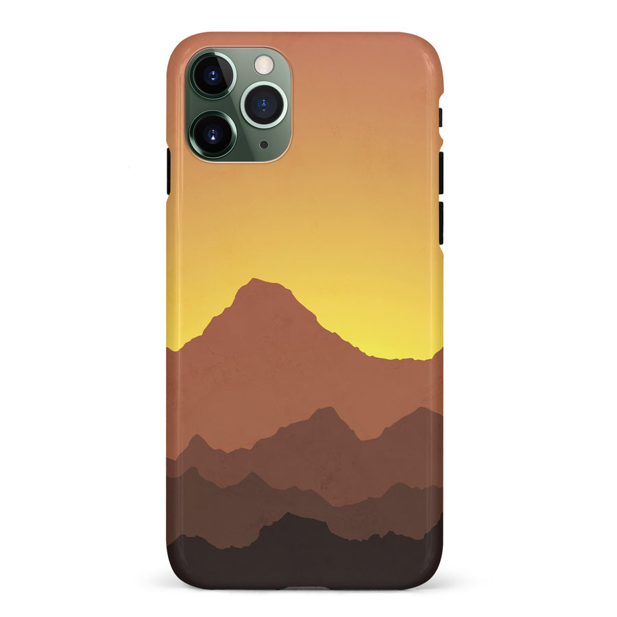 iPhone 11 Pro Mountains Silhouettes Phone Case in Gold